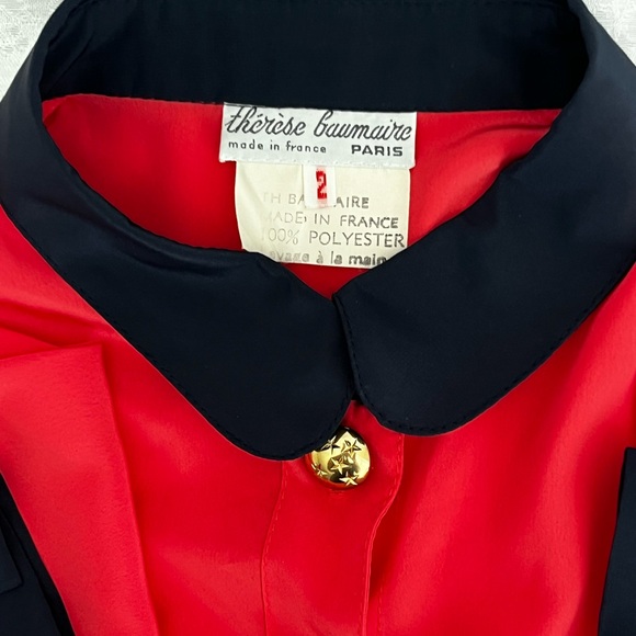 Vintage NWOT Therese Baumaire Paris buttoned blouse top pit to pit 20.5” - Picture 13 of 13